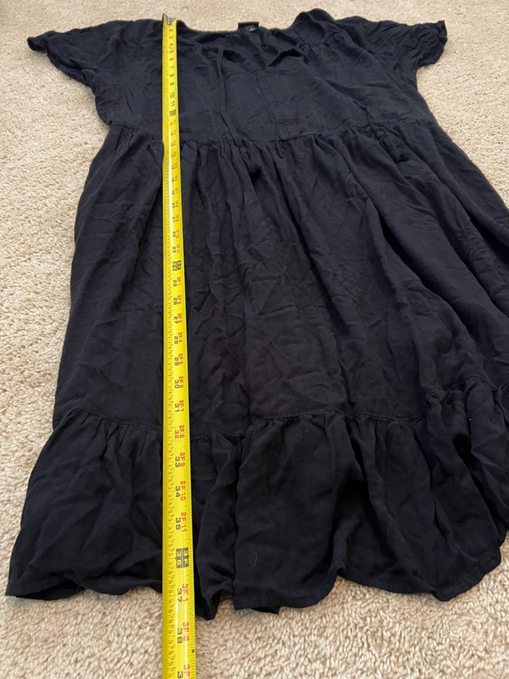 Torrid Size 1 Black Dress Boho Flowy Cottagecore Babydoll - Picture 5 of 6